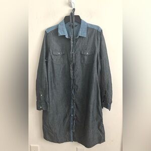 Brooks Brother Women’s button Up denim shirt dress chambray 16 Office Workwear